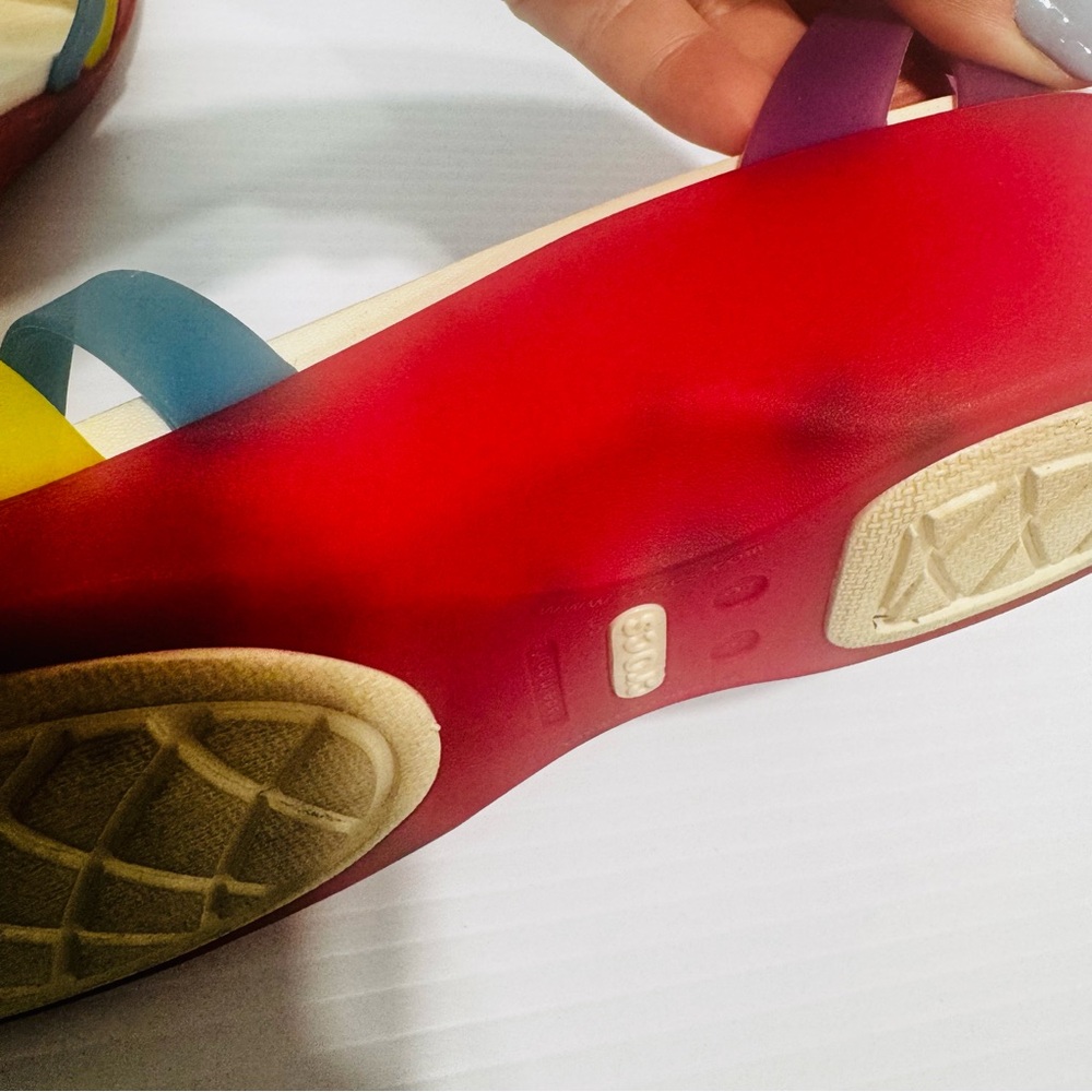 Crocs Rainbow Huaraches Wedge Sandals Size 8 - Picture 9 of 13